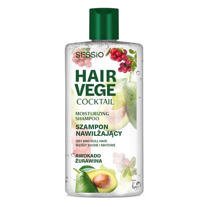 SESSIO HAIR VEGE COCKTAIL Szampon nawilżający z awokado i żurawiną 300 ml