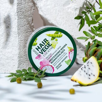 SESSIO HAIR VEGE COCKTAIL Proteinowa maska wzmacniająca z zielonym groszkiem i pitają 250 ml - 3
