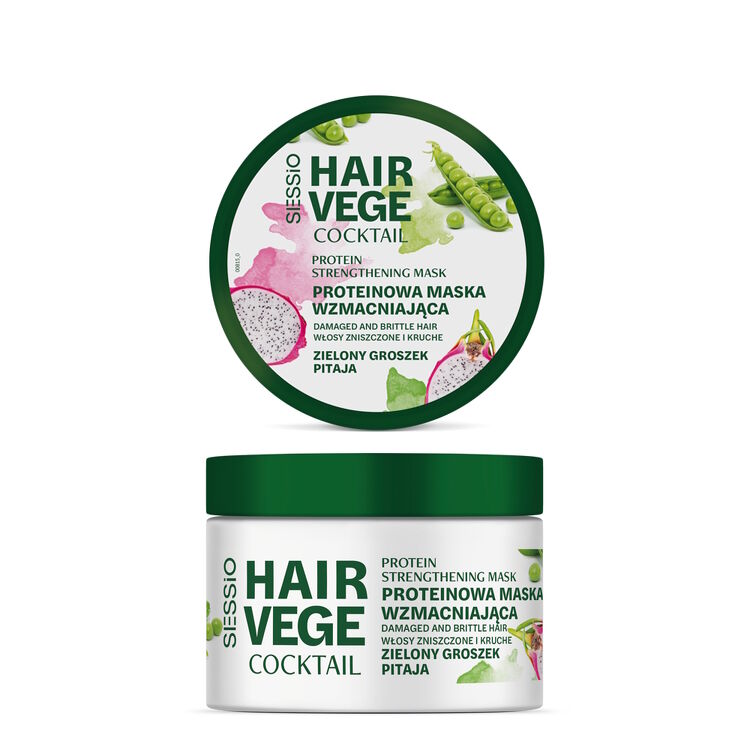 SESSIO HAIR VEGE COCKTAIL Proteinowa maska wzmacniająca z zielonym groszkiem i pitają 250 ml